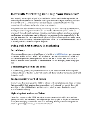 how sms marketing can help your business