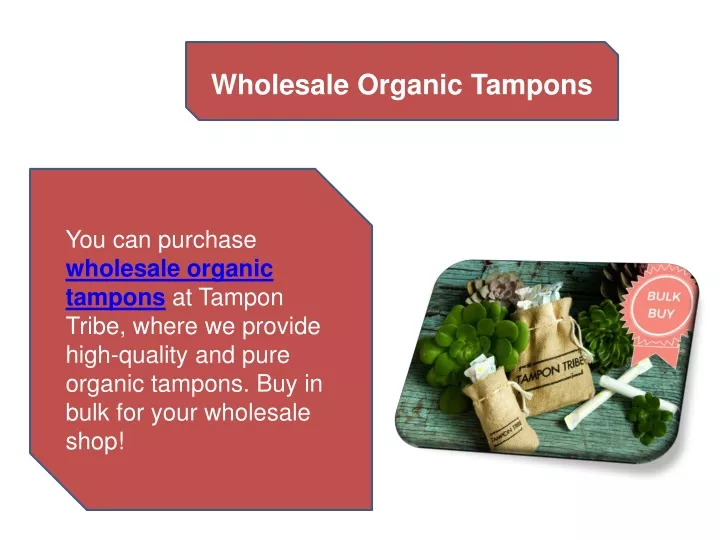 wholesale organic tampons