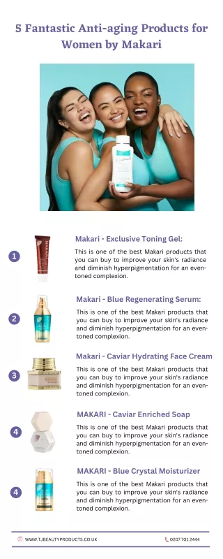 5 Fantastic Anti-aging Products for Women by Makari