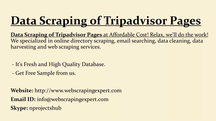 data scraping of tripadvisor pages