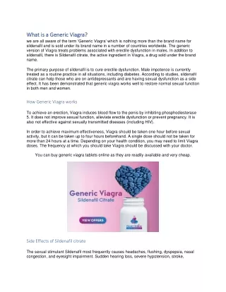 what is a generic viagra what is a generic viagra