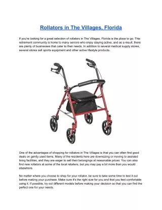 rollators in the villages florida