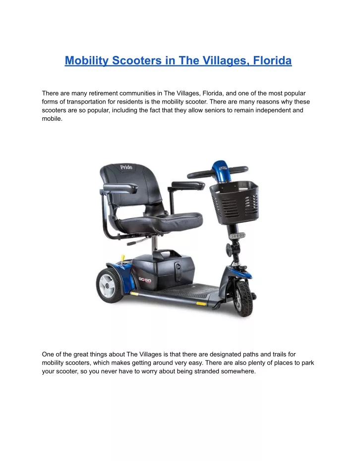 mobility scooters in the villages florida