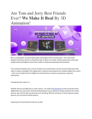 Are Tom and Jerry Best Friends Ever We Make It Real By 3D Animation! (2)