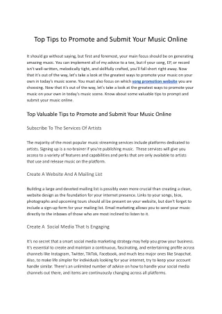 top tips to promote and submit your music online