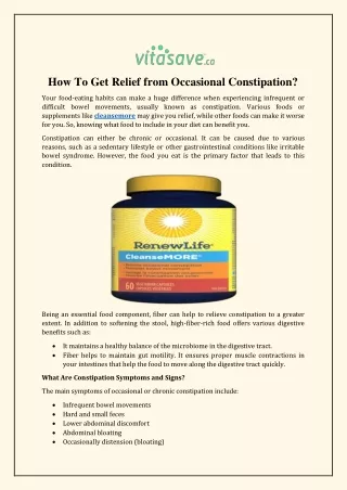 how to get relief from occasional constipation