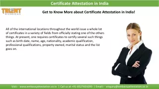 certificate attestation in india