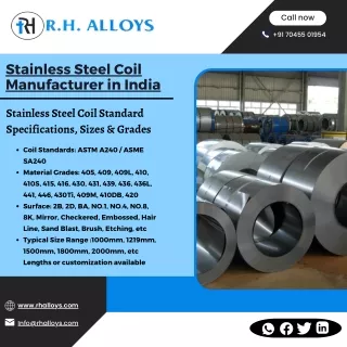 Stainless Steel Coil | SS 409M Plate | SS 409M Sheet - R H Alloys