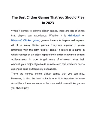The Best Clicker Games That You Should Play In 2023