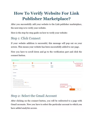 How To Verify Website For Link Publisher Marketplace