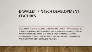 e wallet fintech development features