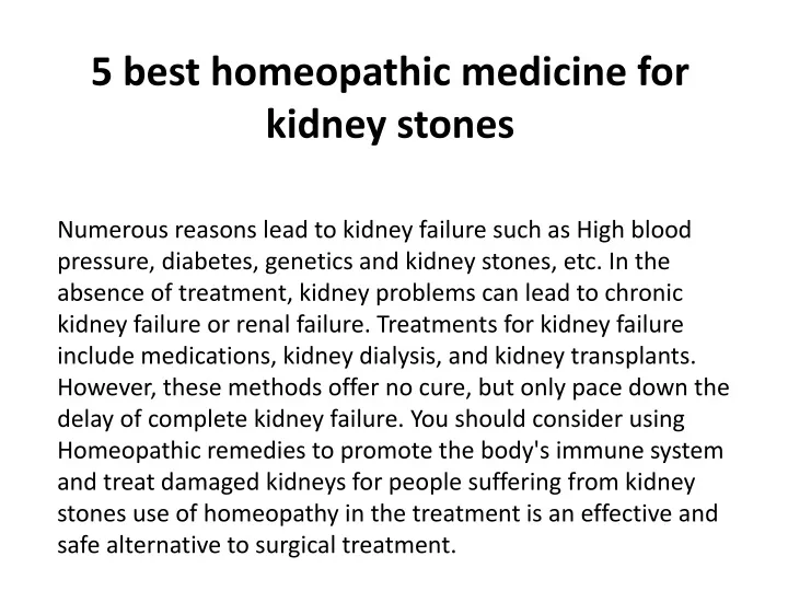 ppt-5-best-homeopathic-medicine-for-kidney-stones-powerpoint