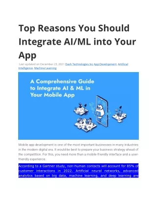 top reasons you should integrate ai ml into your