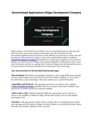 decentralized applications dapp development