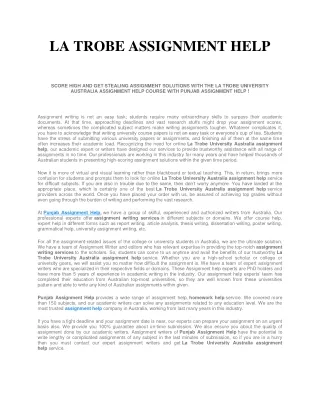 la trobe assignment help