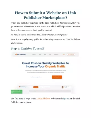 How to Submit a Website on Link Publisher Marketplace?