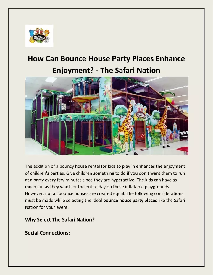 how can bounce house party places enhance