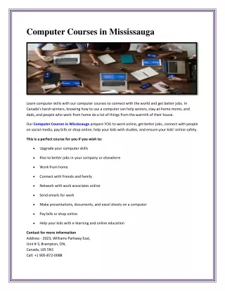 computer courses in mississauga