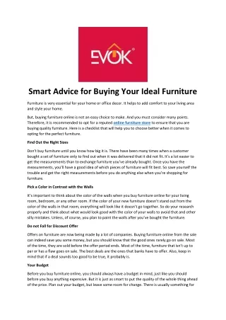 Smart Advice for Buying Your Ideal Furniture