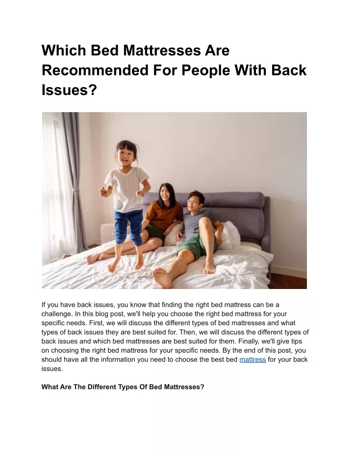 which bed mattresses are recommended for people