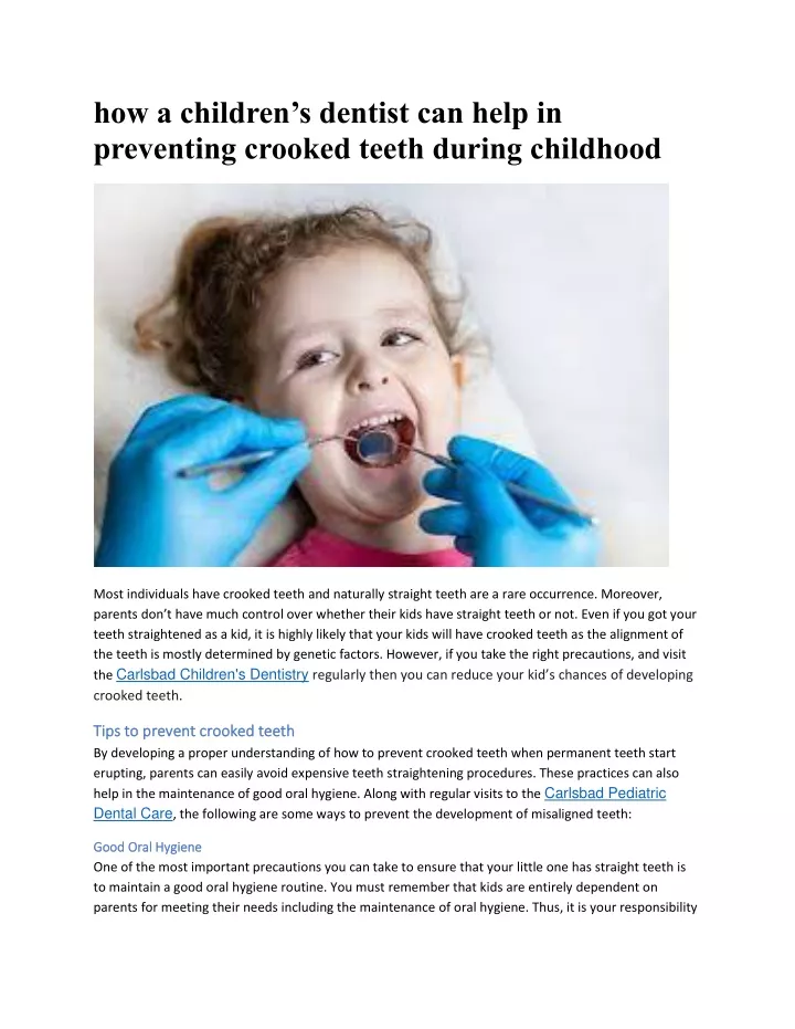 how a children s dentist can help in preventing