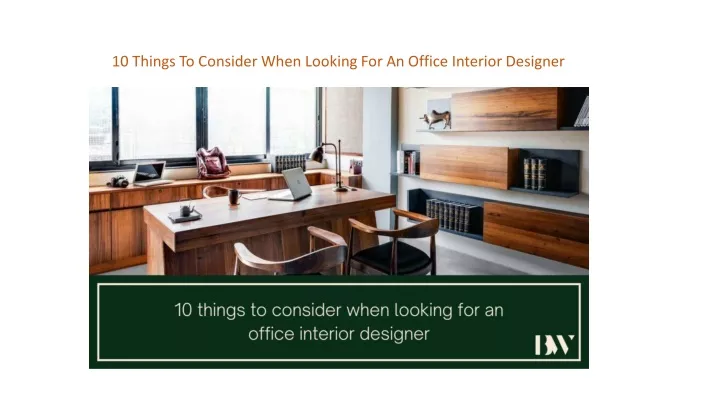 10 things to consider when looking for an office