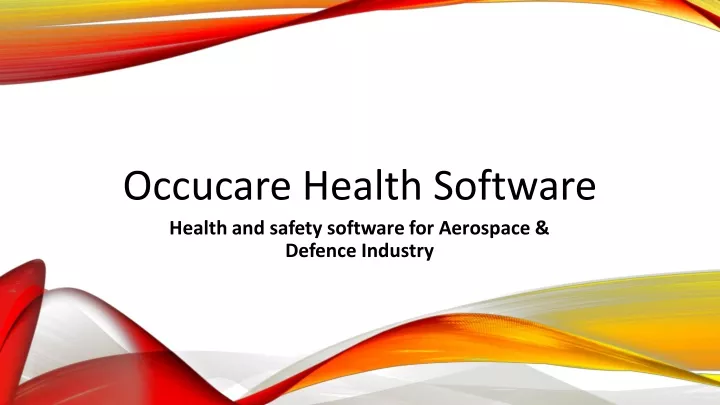 occucare health software health and safety