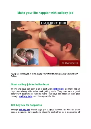 make your life happier with callboy job