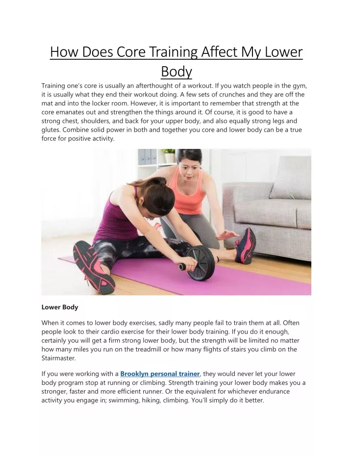 how does core training affect my lower body