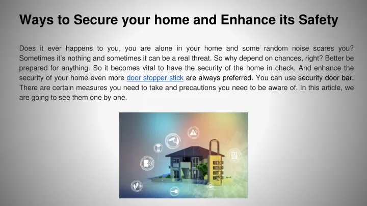 ways to secure your home and enhance its safety