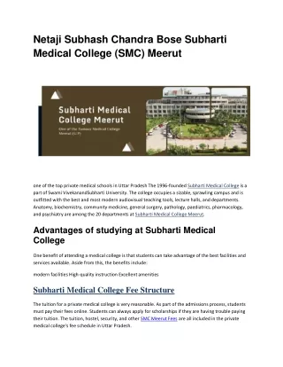 Netaji Subhash Chandra Bose Subharti Medical College