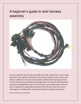 A beginner’s guide to wire harness assembly