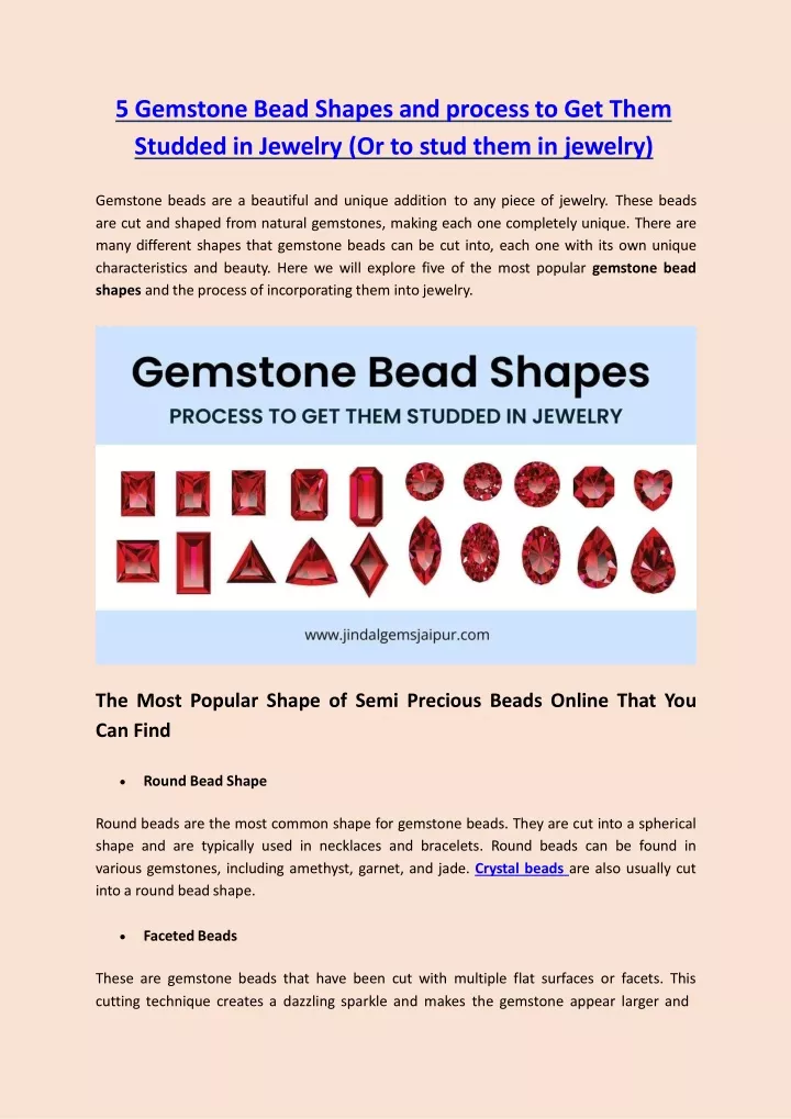 5 gemstone bead shapes and process to get them