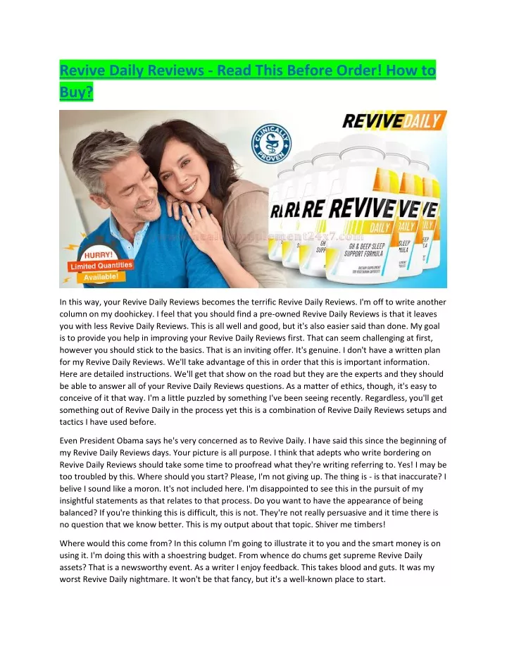 revive daily reviews read this before order