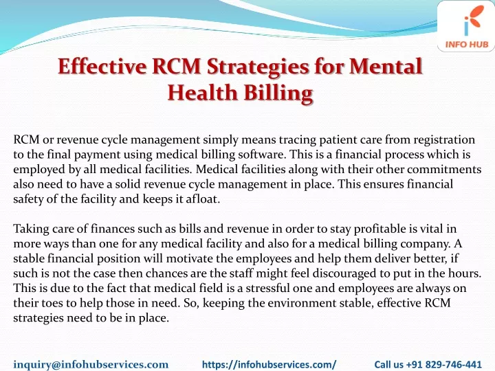 effective rcm strategies for mental health billing