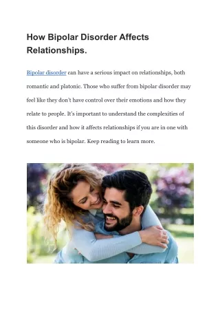 how bipolar disorder affects relationships