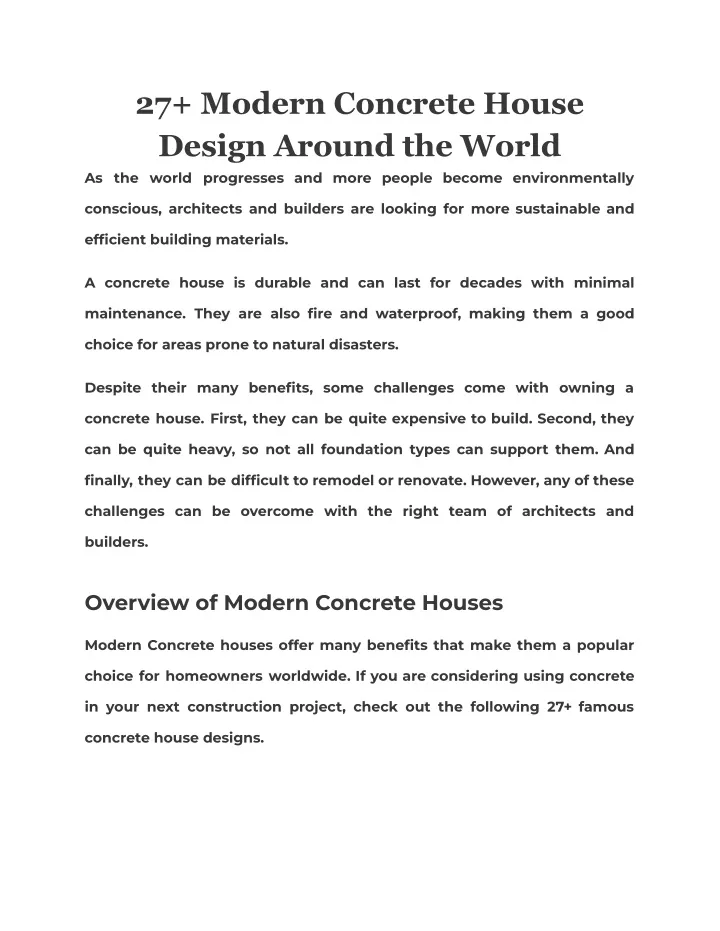 27 modern concrete house design around the world