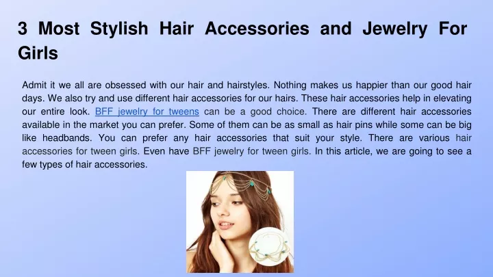 3 most stylish hair accessories and jewelry for girls