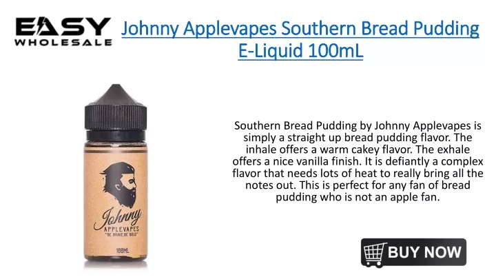 johnny applevapes southern bread pudding e liquid 100ml
