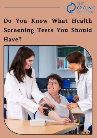 Do You Know What Health Screening Tests You Should Have