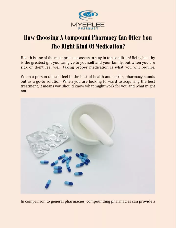 how choosing a compound pharmacy can offer