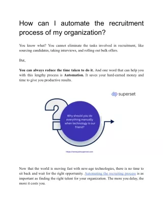 How can I automate the recruitment process of my organization_