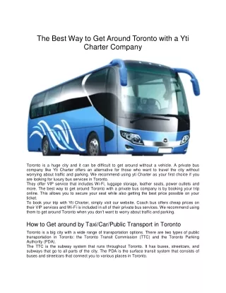the best way to get around toronto with