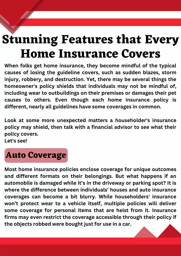 stunning features that every home insurance covers