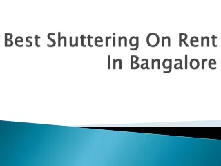 Best Shuttering On Rent In Bangalore