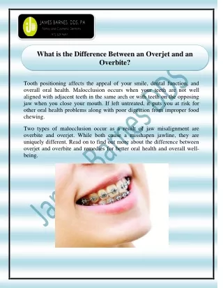 what is the difference between an overjet