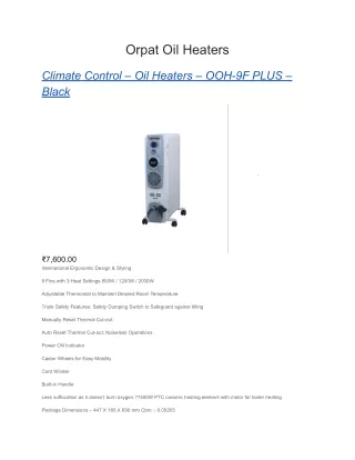 orpat oil heaters