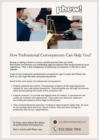 How Professional Conveyancers Can Help You