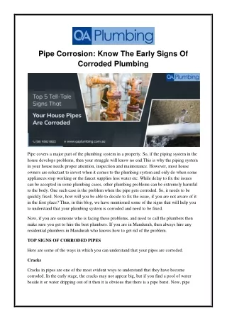 Pipe Corrosion Know The Early Signs Of Corroded Plumbing