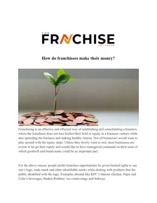 How do franchisees make their money_
